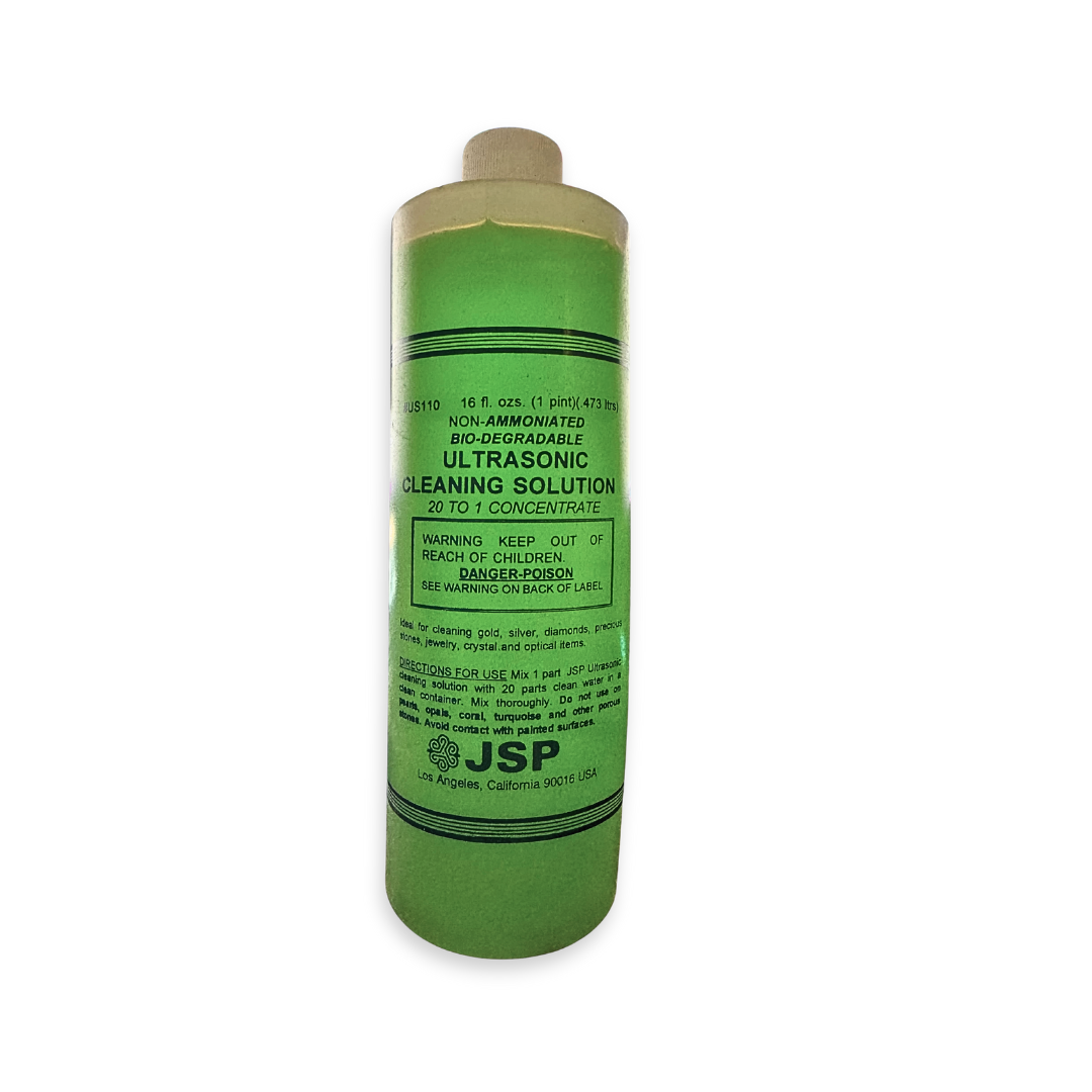 JSP Ultrasonic Cleaning Solution – 16 oz (Non-Ammoniated) | Jewelry & Precious Metal Cleaner