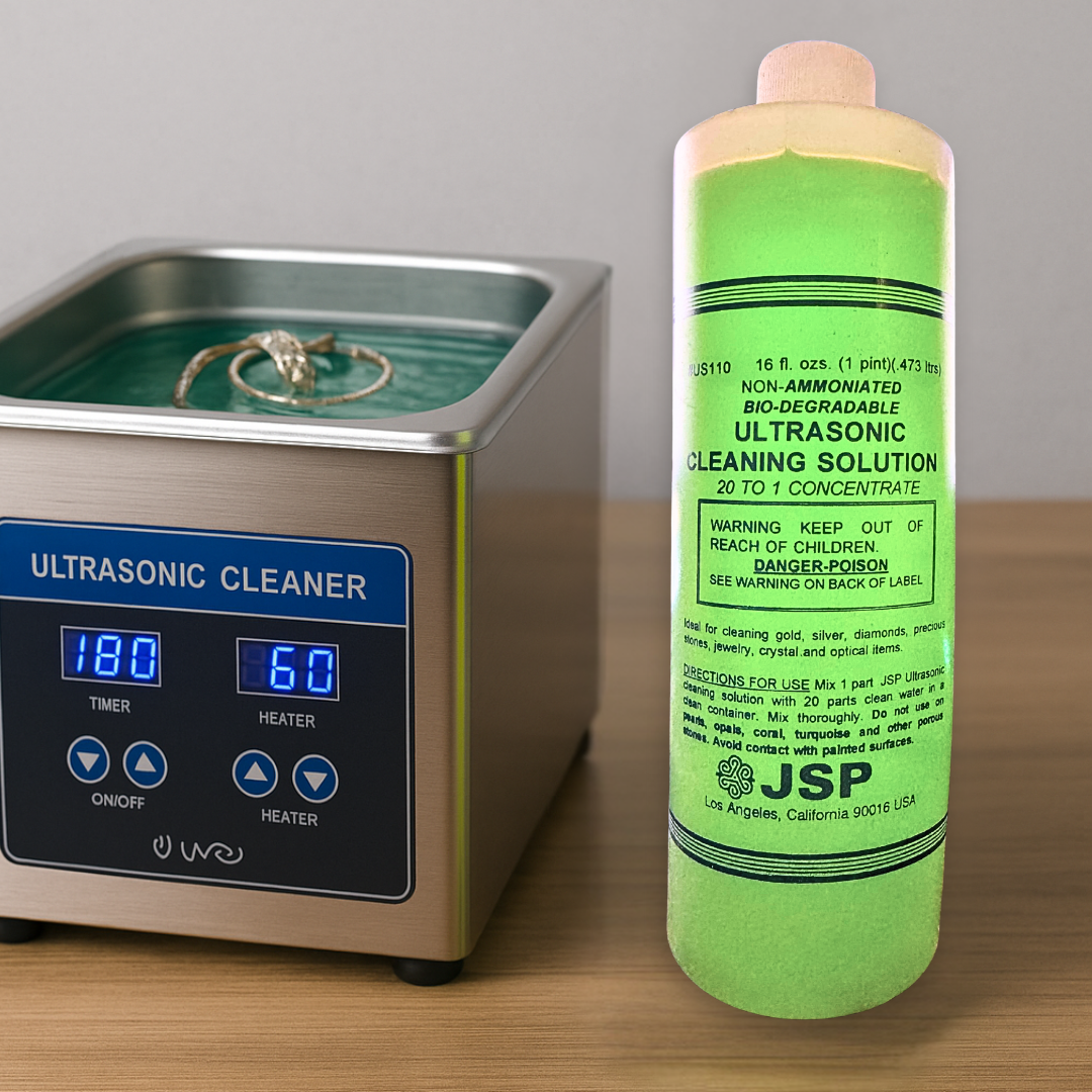 JSP Ultrasonic Cleaning Solution – 16 oz (Non-Ammoniated) | Jewelry & Precious Metal Cleaner