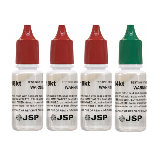 3 Bottles of JSP 14K & 1 Bottle of 18K Gold Acid Testing Solution Jewelry Test Tester Precious Metals