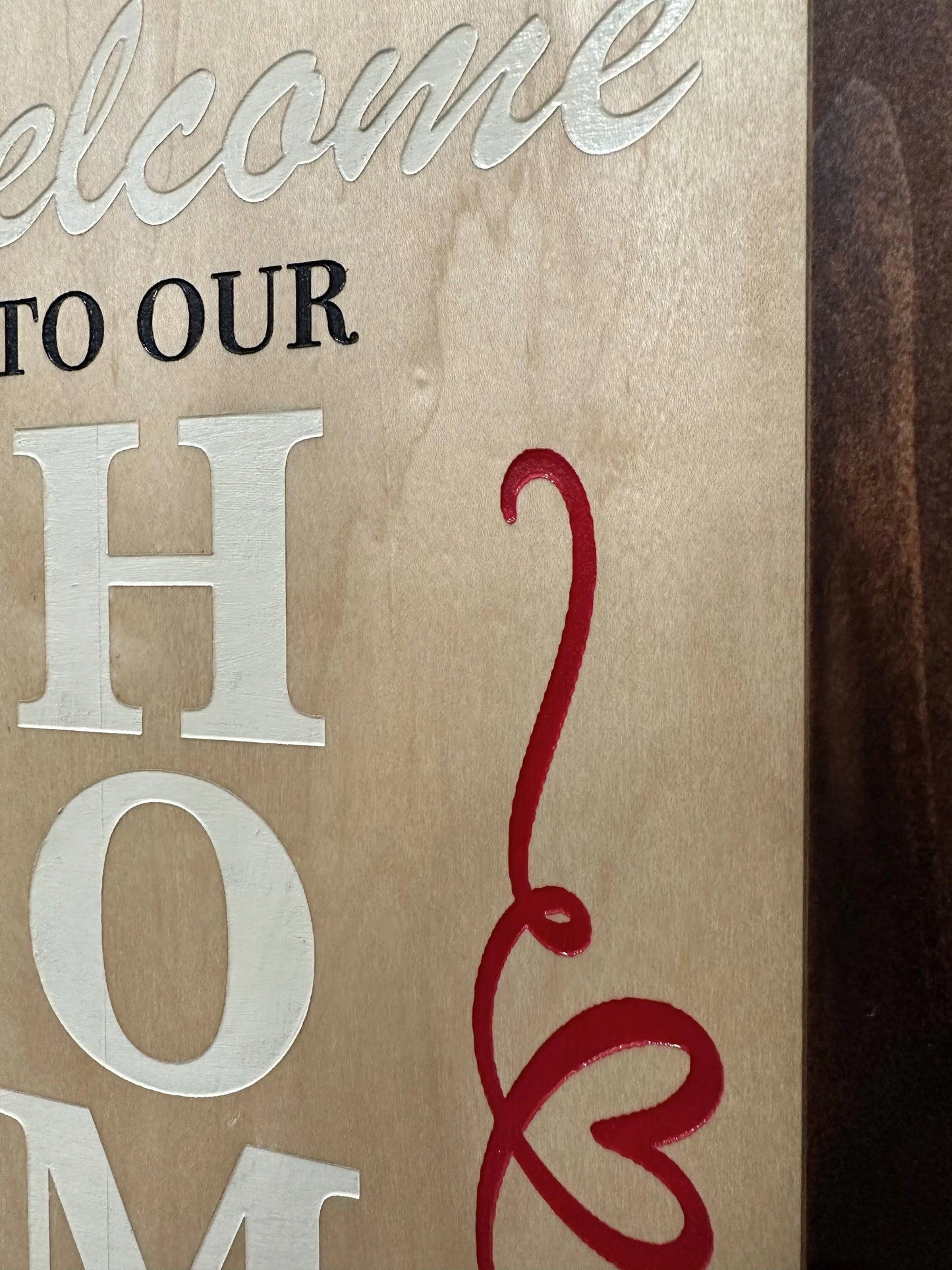 Wood Secure Gun Safe Welcome to our Home Wall Decor (Red Oak) Bellewood Designs