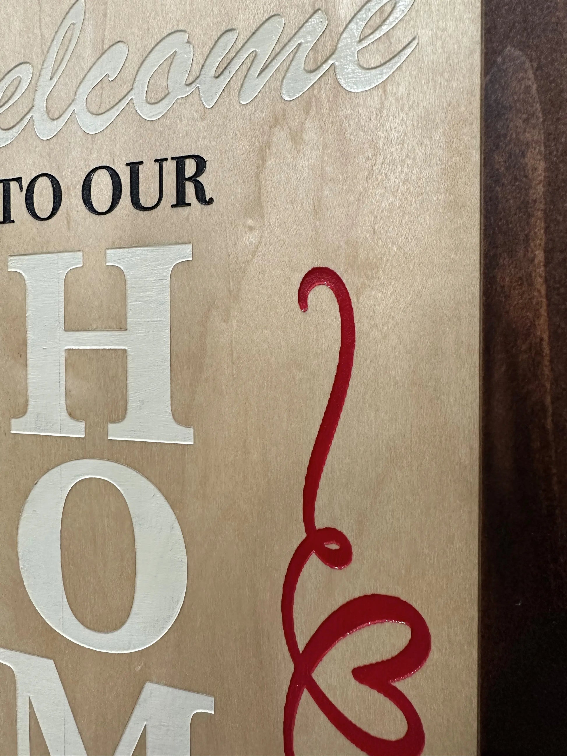 Wood Secure Gun Safe Welcome to our Home Wall Decor (Red Oak) Bellewood Designs