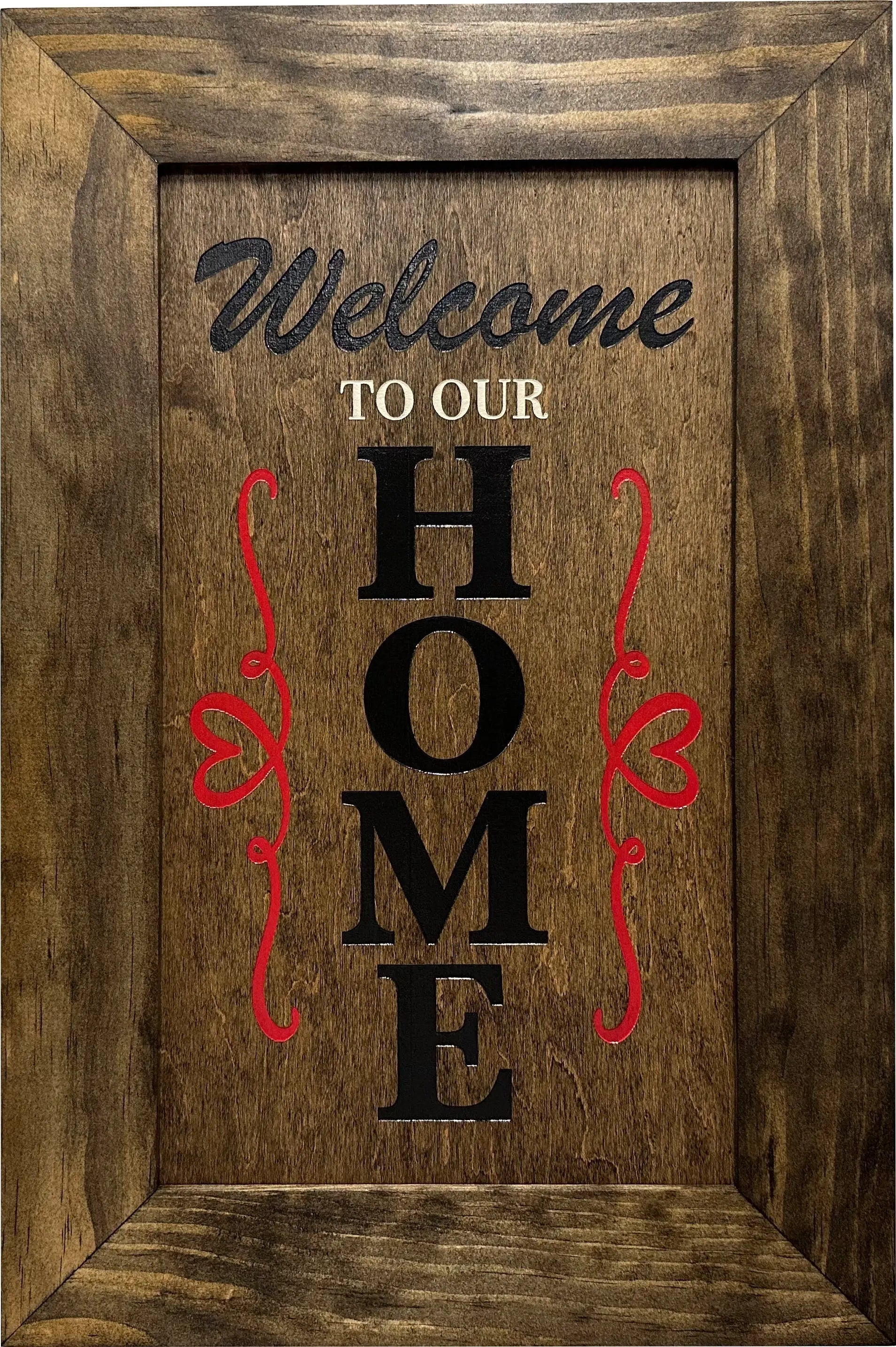 Wooden Secure Gun Safe Welcome to our Home Wall Decor (Jacobean) Bellewood Designs