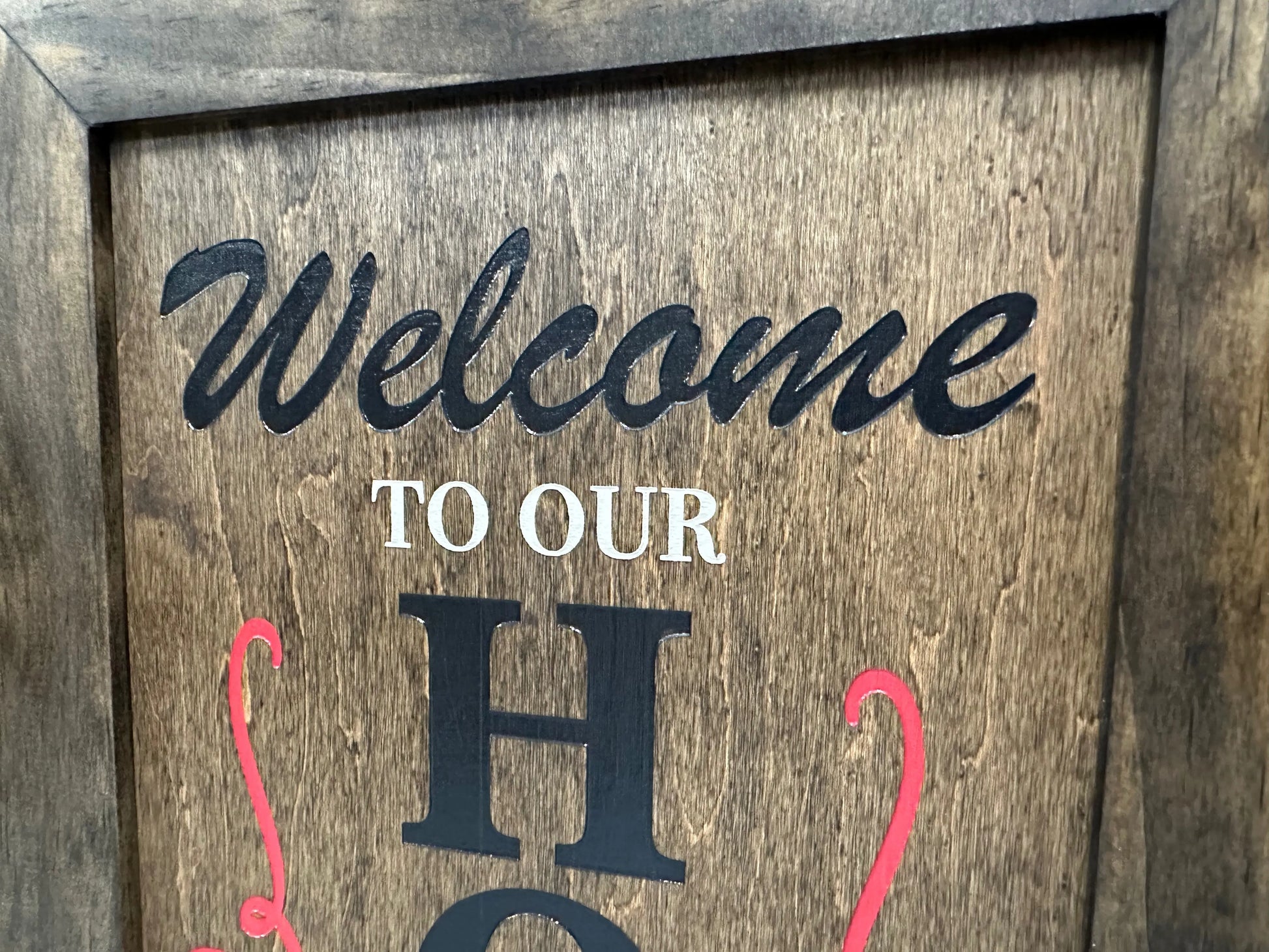 Wooden Secure Gun Safe Welcome to our Home Wall Decor (Jacobean) Bellewood Designs