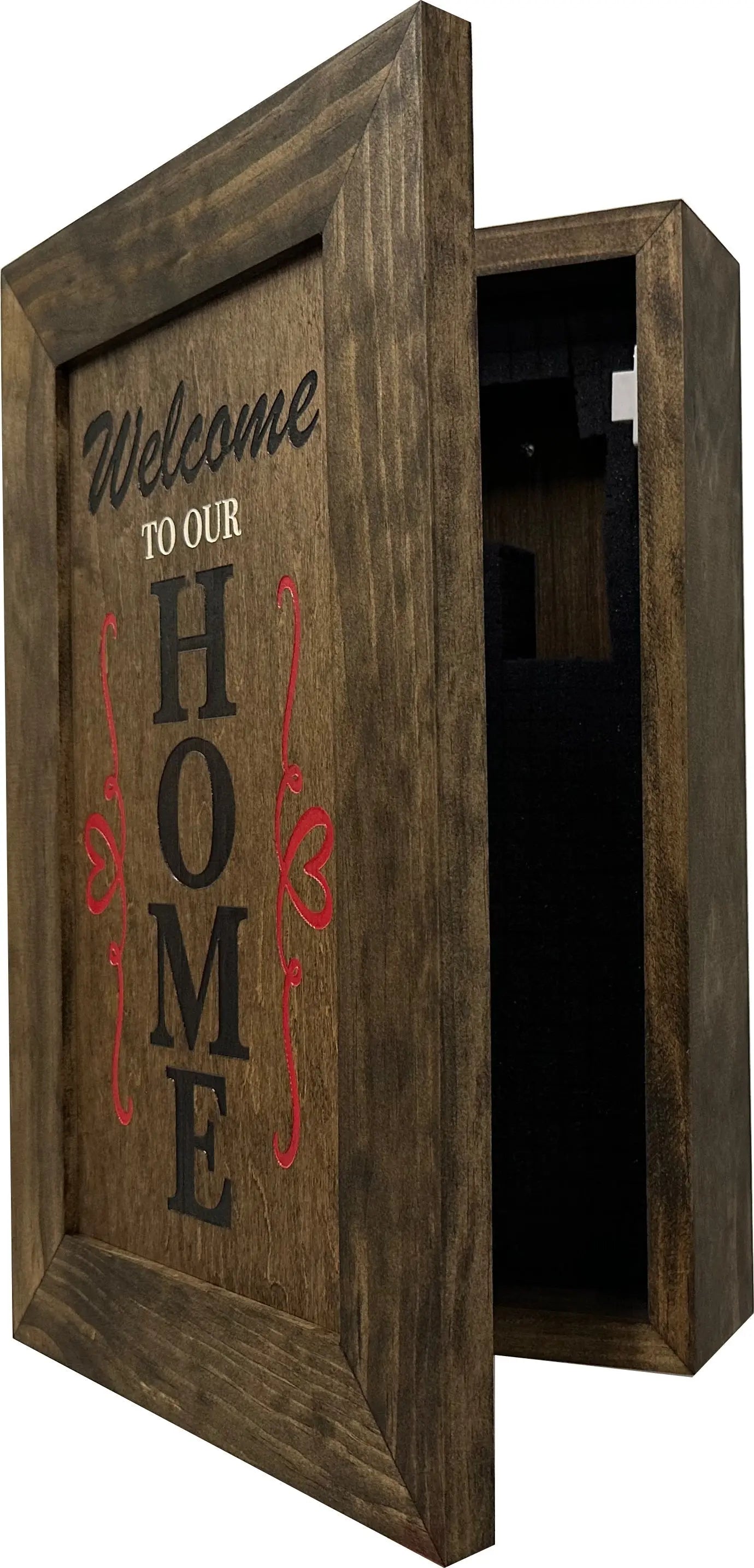 Wooden Secure Gun Safe Welcome to our Home Wall Decor (Jacobean) Bellewood Designs