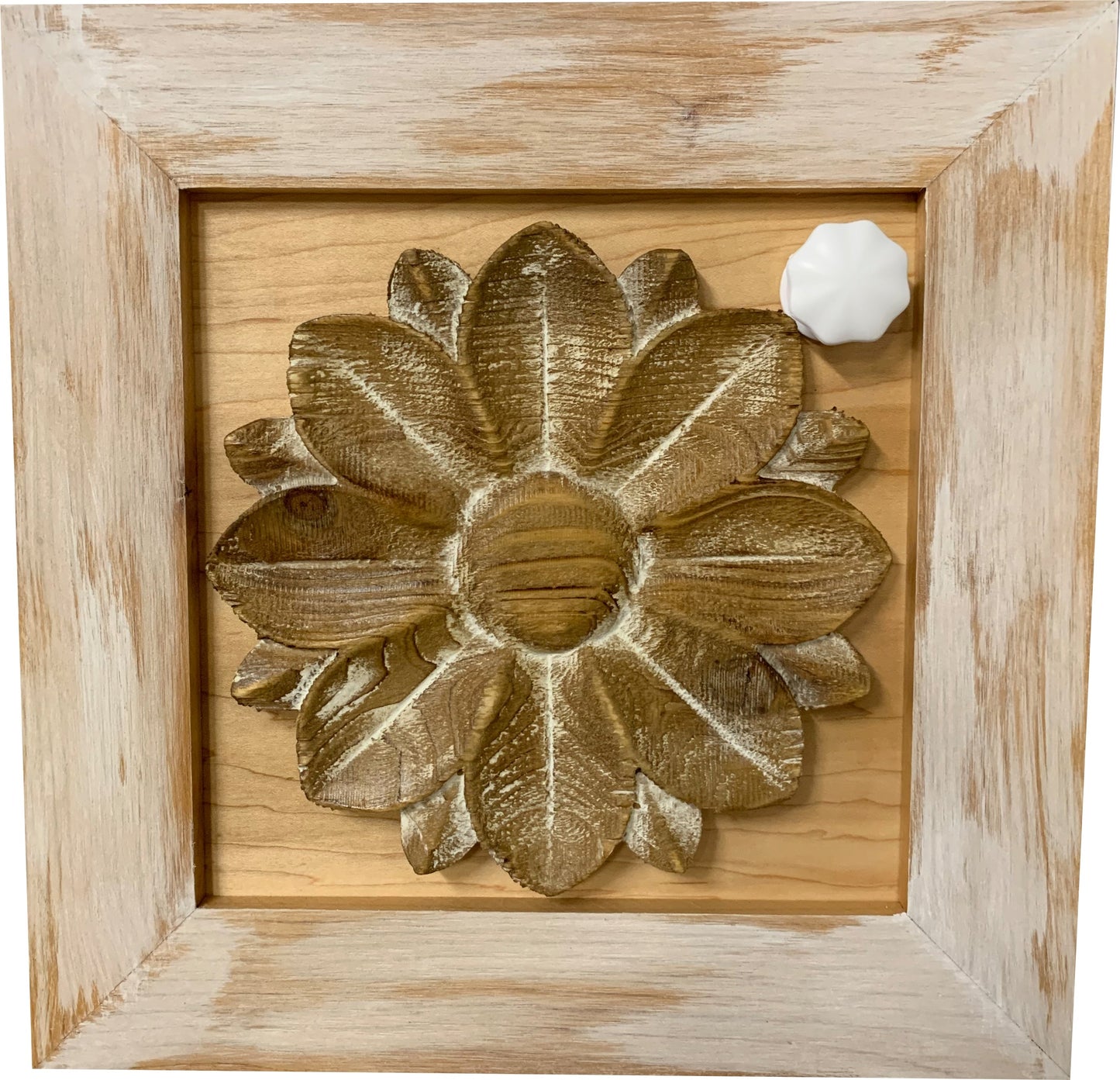Wild Flower Hidden Gun Storage Wall Decor - Handcrafted Gun Concealment Furniture - Quick Access Handgun Safe with Magnetic Lock - Secure Hidden Wall Safe - USA Made (White)