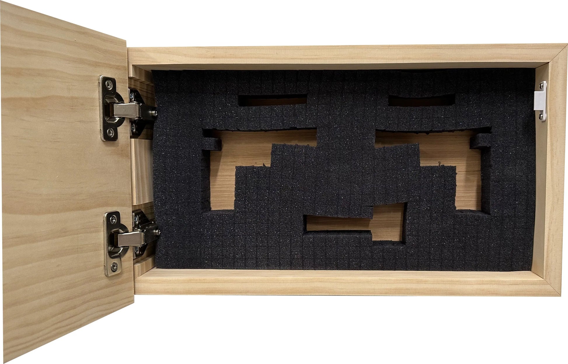 American Flag Decorative & Secure Wall-Mounted Gun Cabinet (Whitewashed) Bellewood Designs