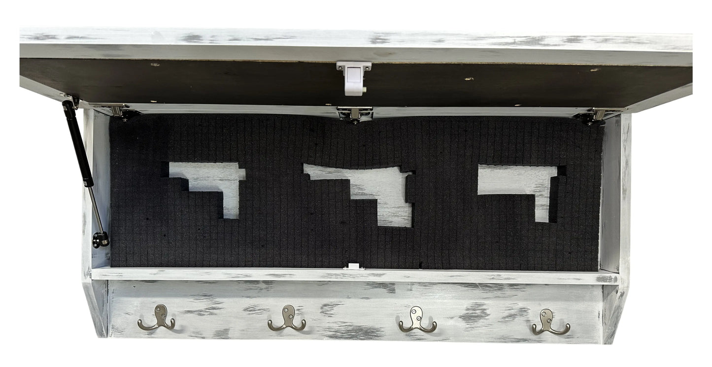 Winter Family Tree Gun Concealment Decor - Handcrafted Wooden Gun Cabinets - Gun Shelf Hidden Storage for Rifles, Shotguns, & Handguns - Quick Access Hidden Wall Safe Bellewood Designs