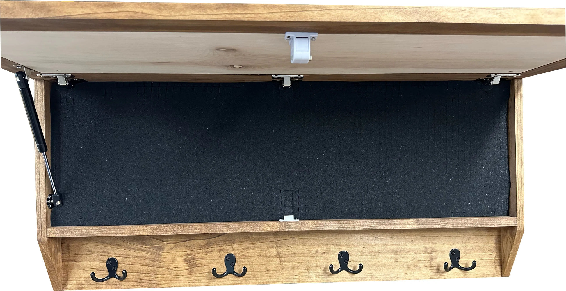 Wolf in the Wild Hidden Gun Storage - Coat Rack Concealment Shelf with Hooks for Coats, Bags, & Hats - Quick Access Hidden Gun Shelf - Secure Magnetic Lock Bellewood Designs