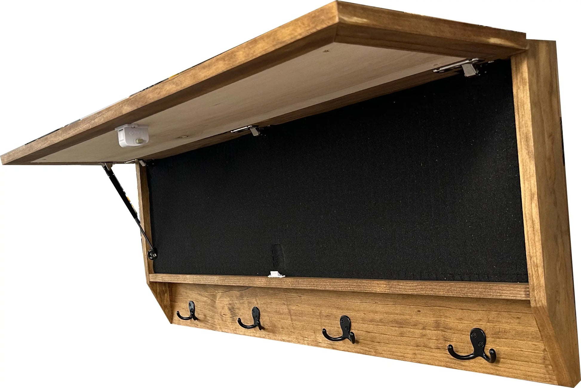 Wolf in the Wild Hidden Gun Storage - Coat Rack Concealment Shelf with Hooks for Coats, Bags, & Hats - Quick Access Hidden Gun Shelf - Secure Magnetic Lock Bellewood Designs