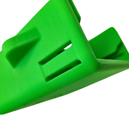 Close-up of 4X16 Adventure Sluice Box with Header Box Kit showing green molded riffles and slots