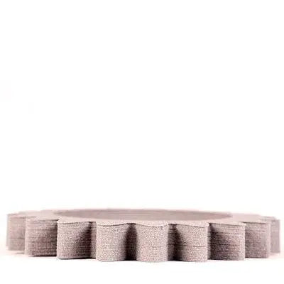 Close-up of Aluminum 6061 Filamet showcasing its coiled filament on a white background