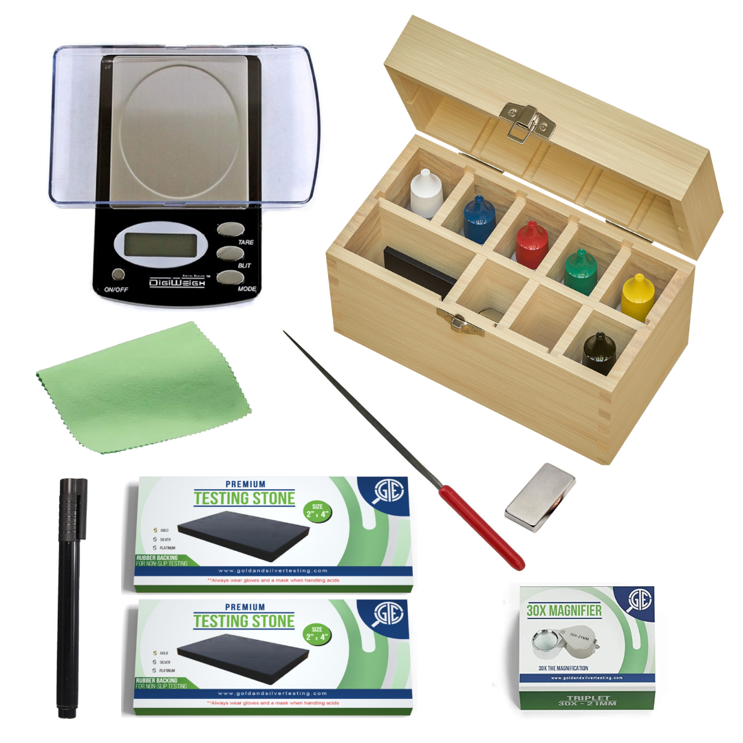 Ultimate Gold, Silver & Platinum Testing Kit | 13-Piece Appraisal Bund ...