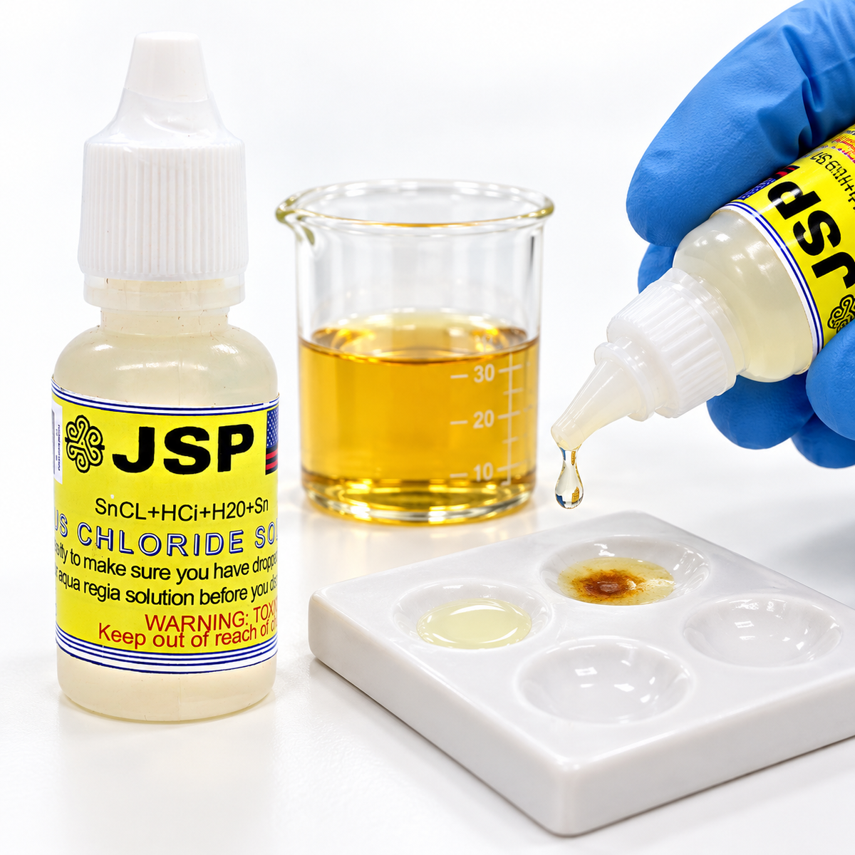 JSP Stannous Chloride Gold Test Refining Solution Premixed liquid 15mL Acid [SnCl2] 99+%