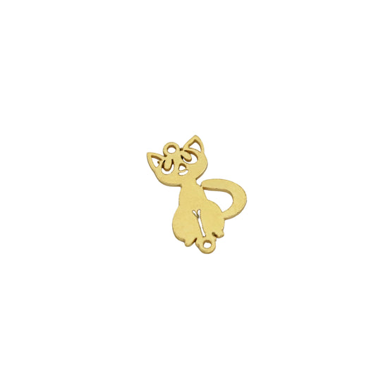 Playful Cat Permanent Jewelry Connector - Gold Filled