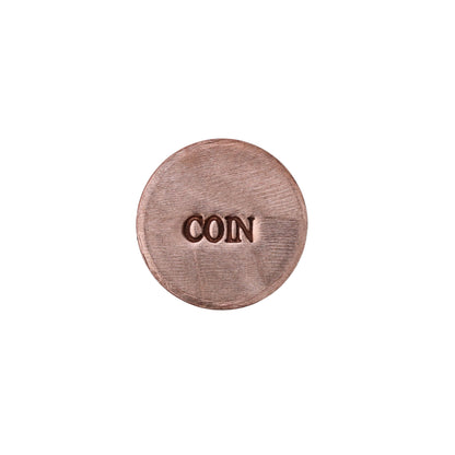 Front view of jewelers metal stamp showcasing CON hallmark engraving with white background