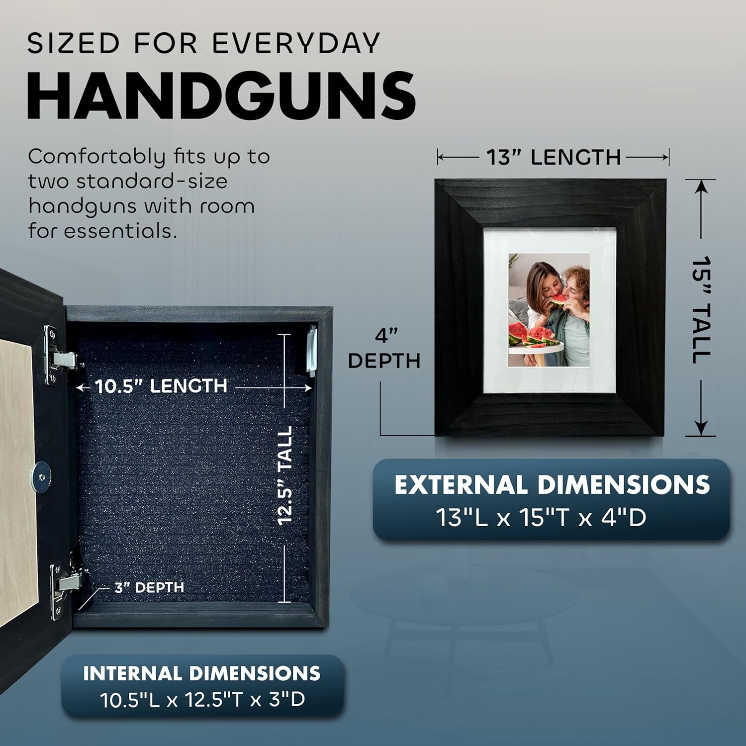 Picture Frame Hidden Gun Storage Cabinet Home Decor Bellewood Designs