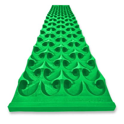 Front view of 8X48 Dredge Dream Mat showcasing raised riffle pattern on white background