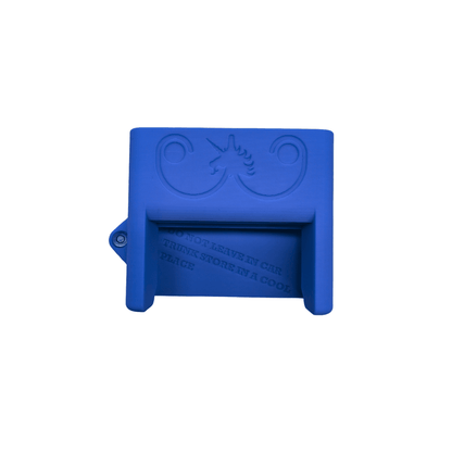 Front view of Adventure Sluice Header Box showcasing blue plastic construction with white background