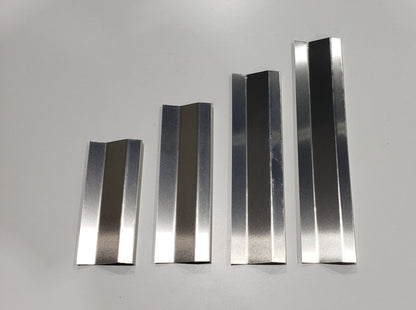 Front view of clamps for Vortex Dream Mat and Dredge Mat showcasing four sizes, 6, 8, 10, and 12 inches, on a plain background