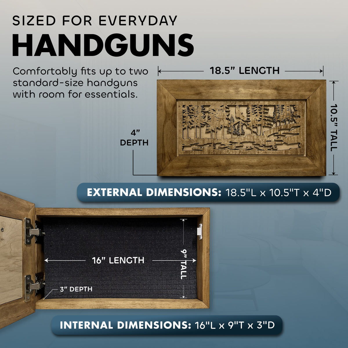 Eagle Stream Hidden Gun Cabinet with Magnetic Lock