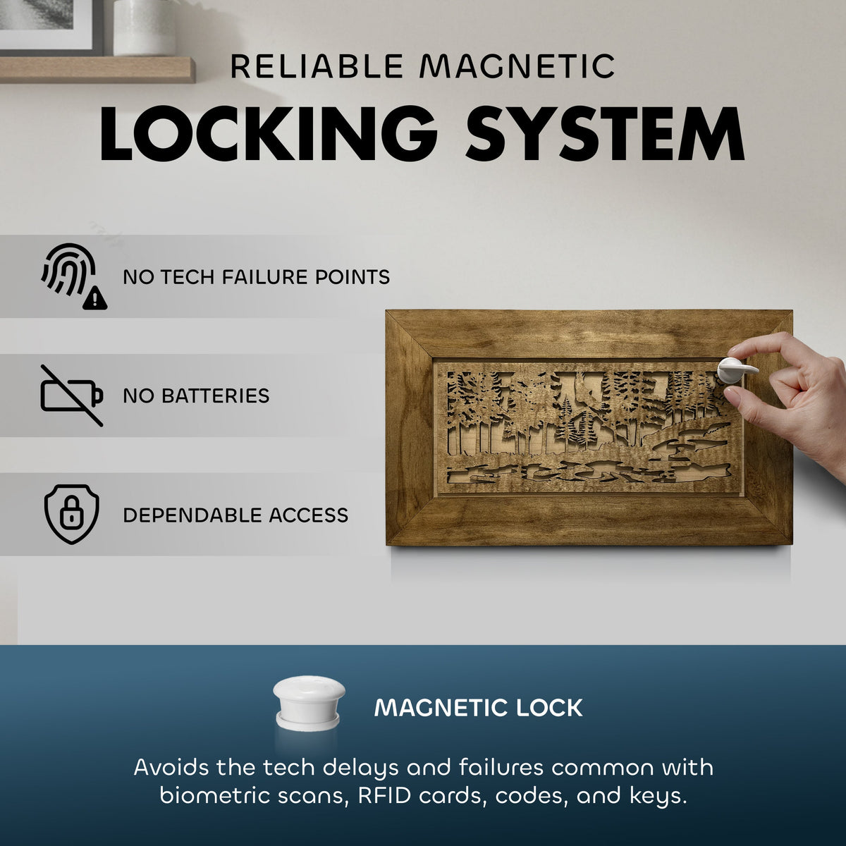 Eagle Stream Hidden Gun Cabinet with Magnetic Lock