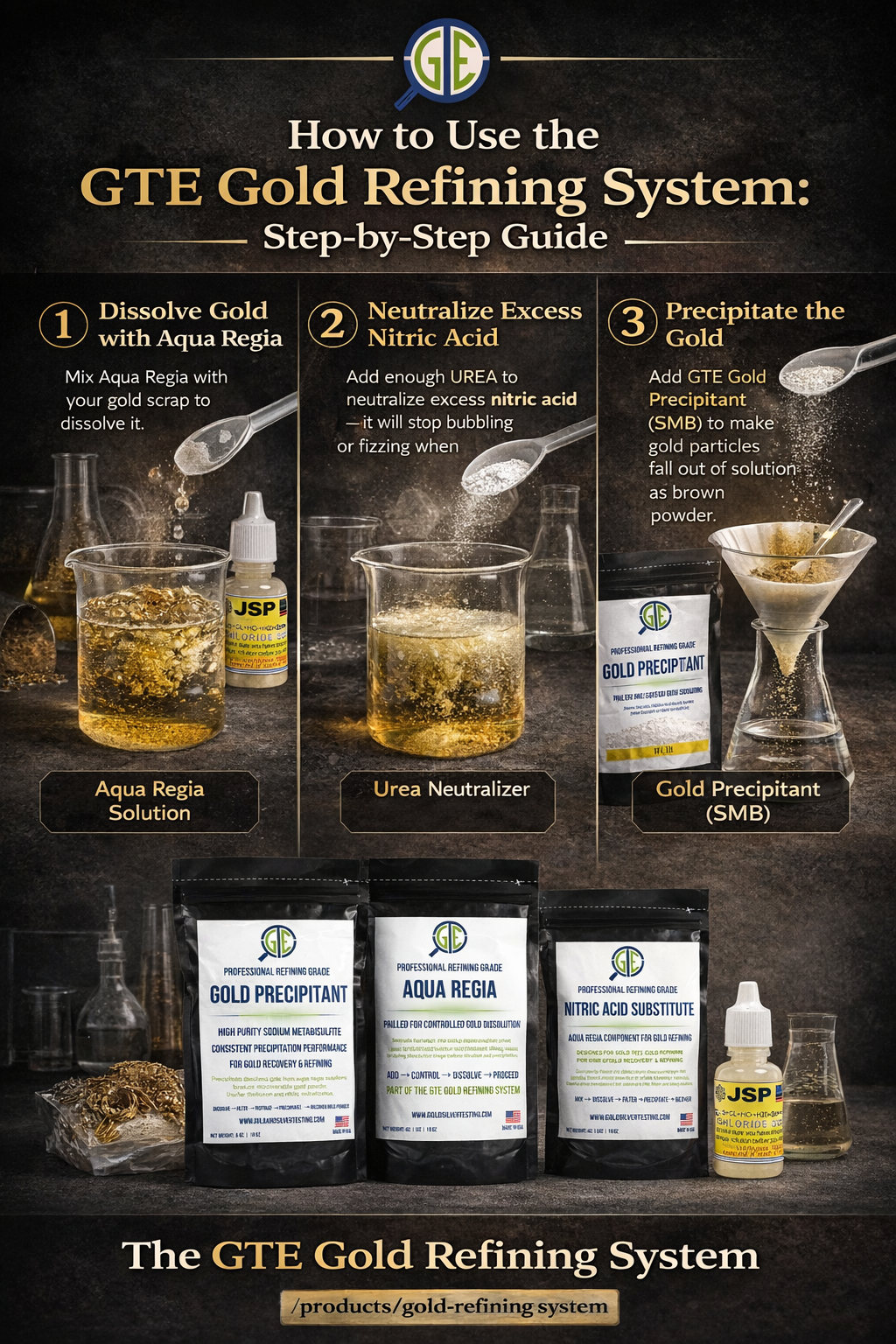 Gold Refining Chemicals & Supplies – Complete Refining Kits | GTE ...