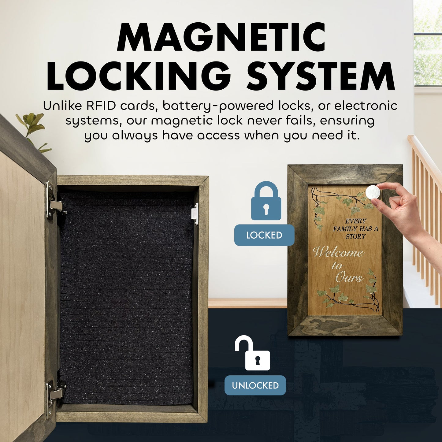 Hidden Gun Storage Every Family Story Concealed Shelf, Hidden Gun Safe, Concealment Furniture, Discreet Home Self Defense Storage, Handmade in the USA