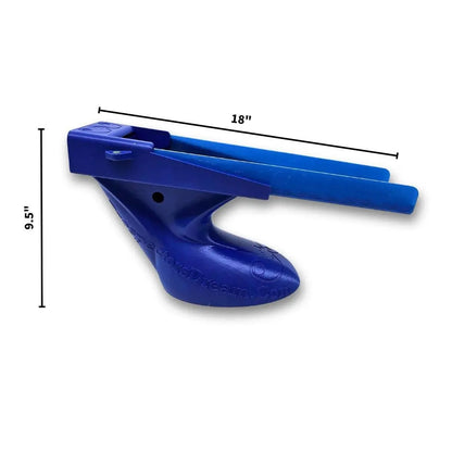 Side view of The Boss Micro 2nd Gen clean up sluice box kit showing 18 inch length and 9.5 inch height on white background