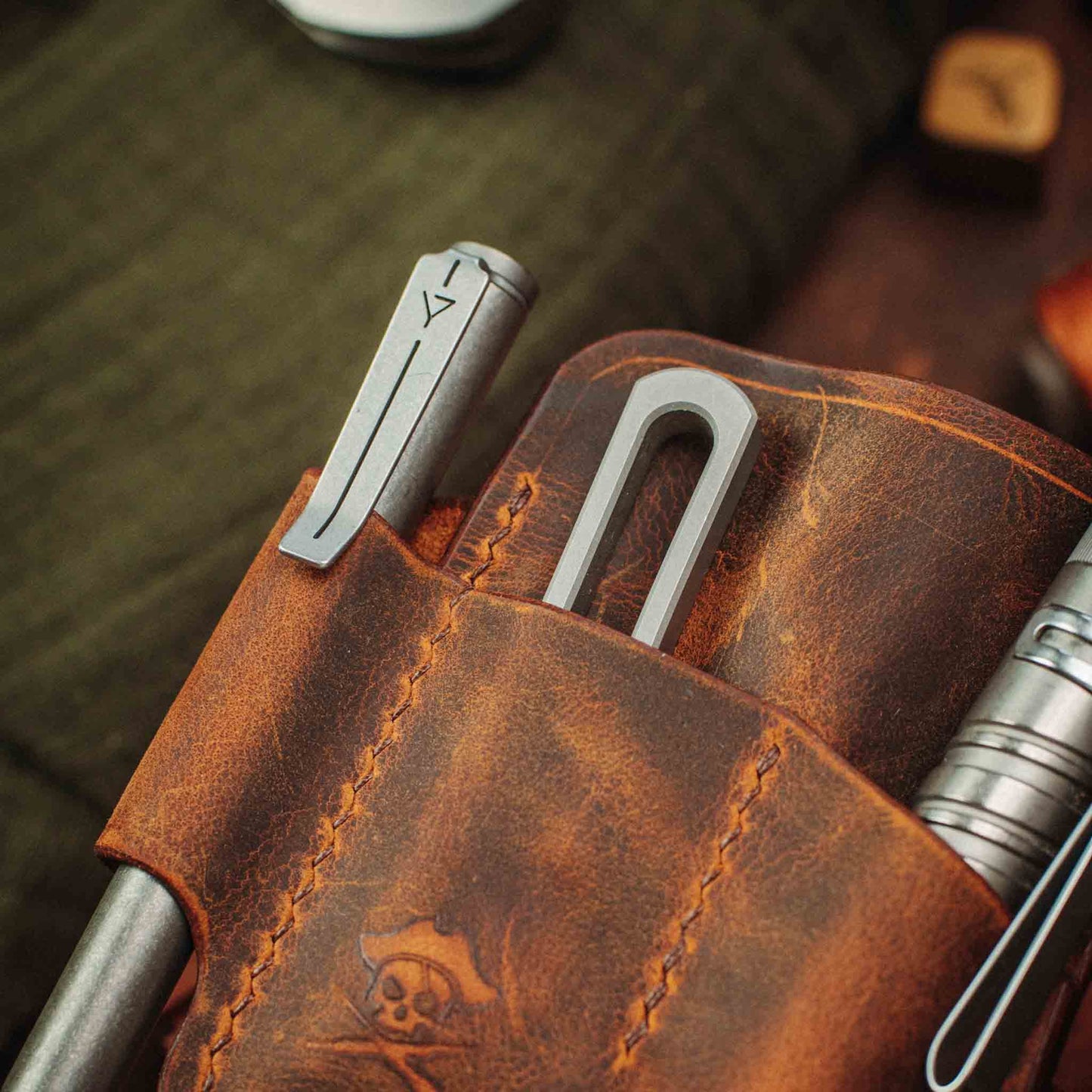 Pirate Goods First Mate Mini Pocket Organizer – Small Leather EDC Pocket Slip Pirate Goods