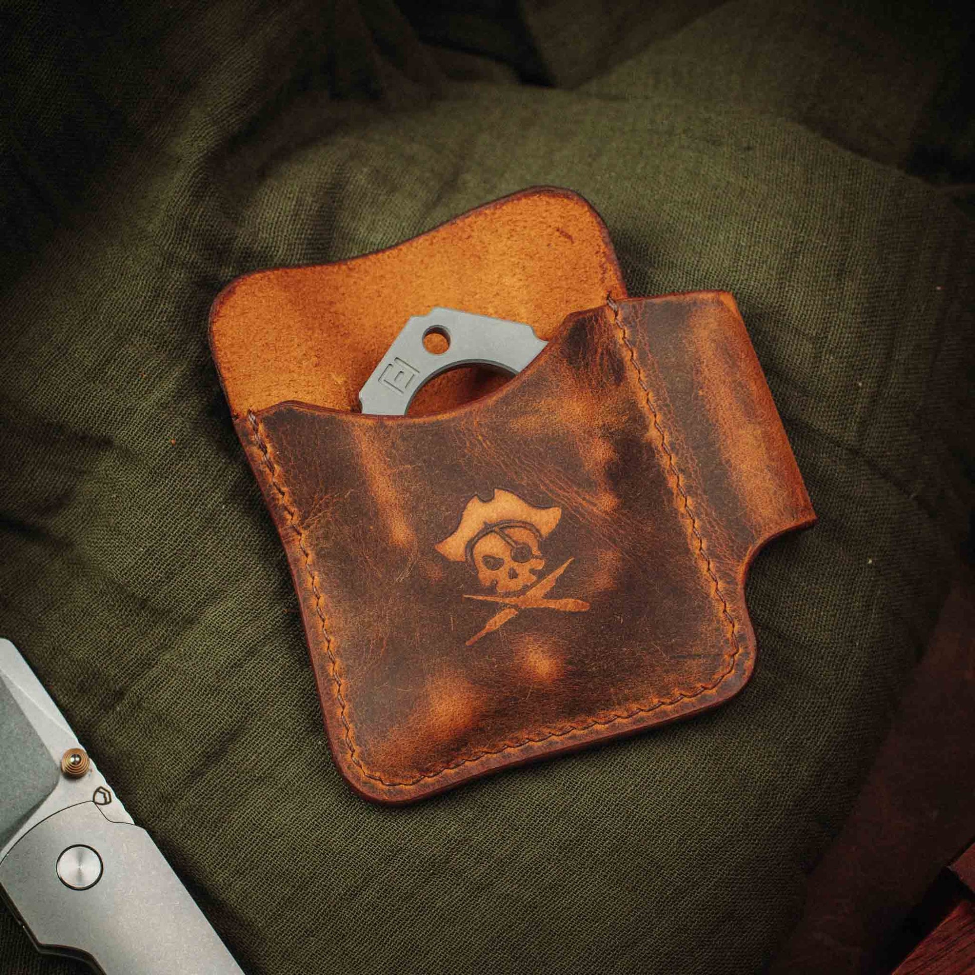 Pirate Goods First Mate Mini Pocket Organizer – Small Leather EDC Pocket Slip Pirate Goods