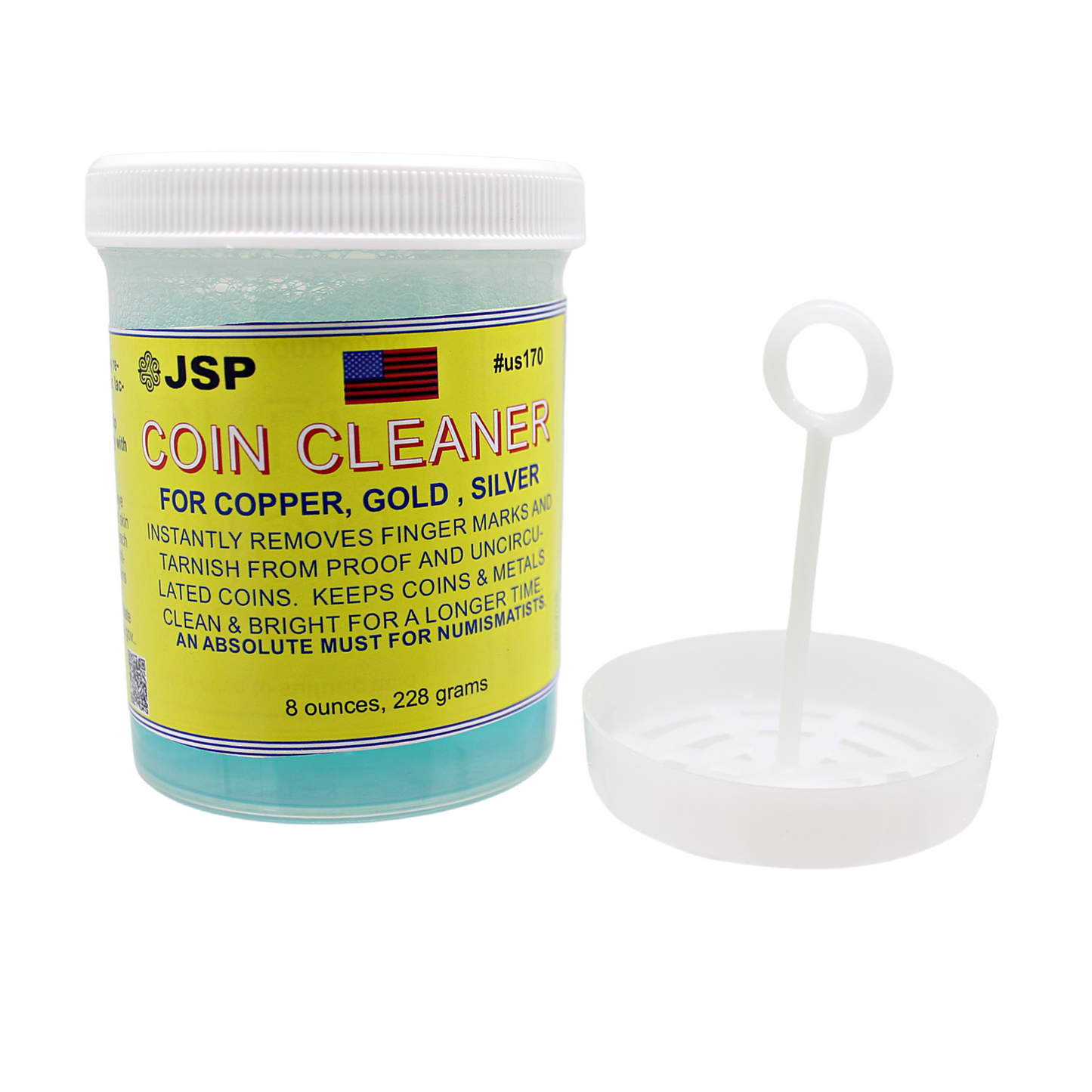 JSP Super Coin Cleaner 8 oz for Copper, Gold, Silver, & Platinum Precious Metals Jewelry Coins Bars