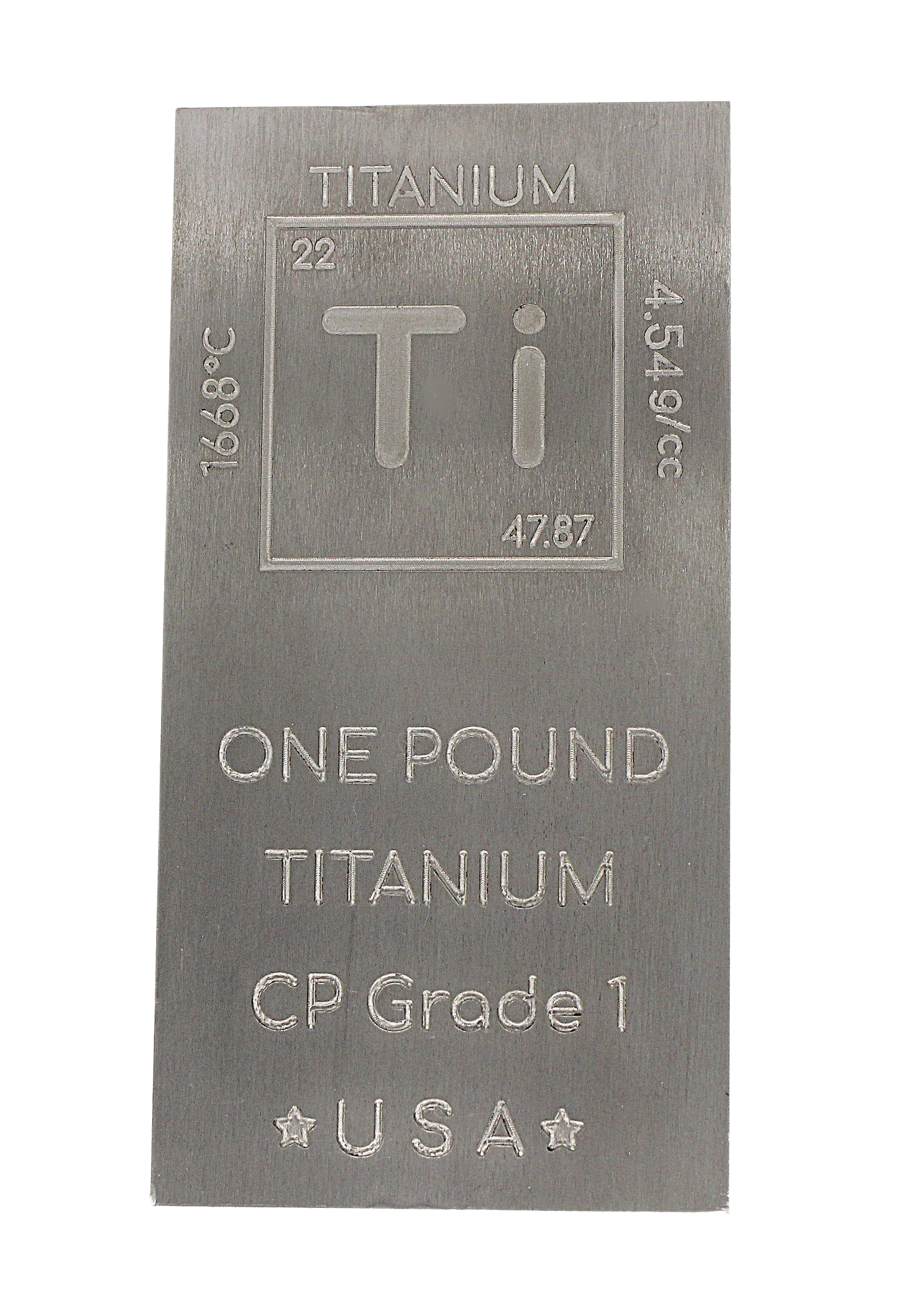 Titanium Bar - 1lb Laser Engraved .999 Pure Bullion Bar Chemistry Element Design Unique Rare Metal Gift for Teachers Students Paperweight