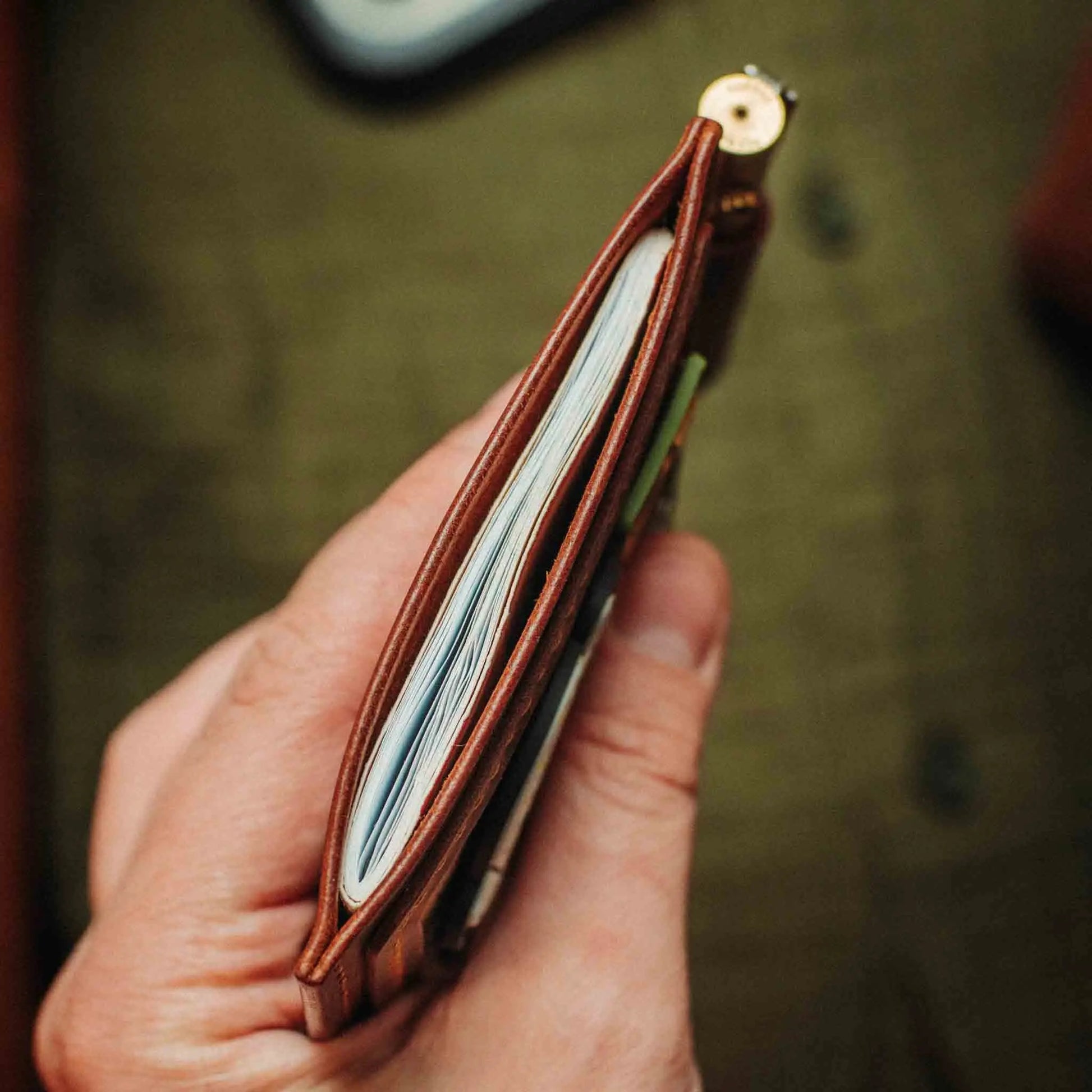 Velcro Journal Cover - Helmsman | Leather Field Notes Holder | Patch Display Pirate Goods