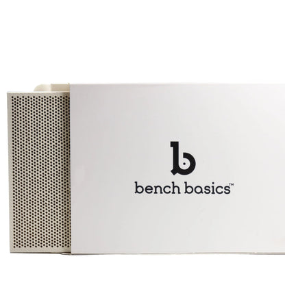 Front view of Honeycomb ceramic soldering blocks showcasing perforated ceramic surface with white Bench Basics packaging