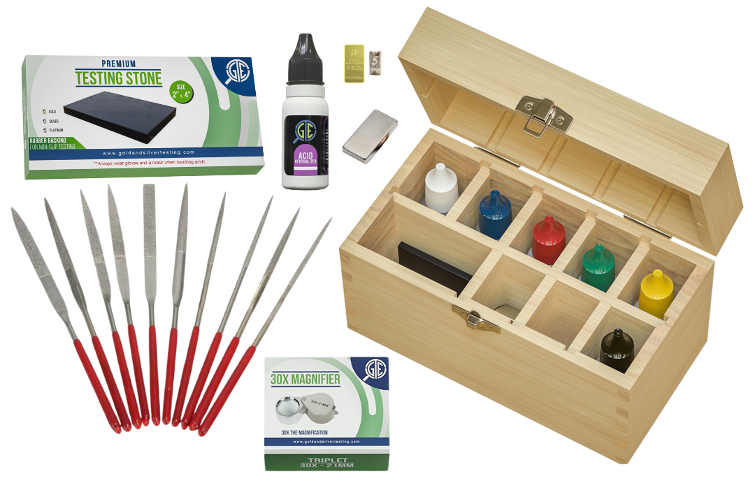 Essentials Kit | Gold, Silver & Platinum Testing Kit | 13-Piece Apprai ...
