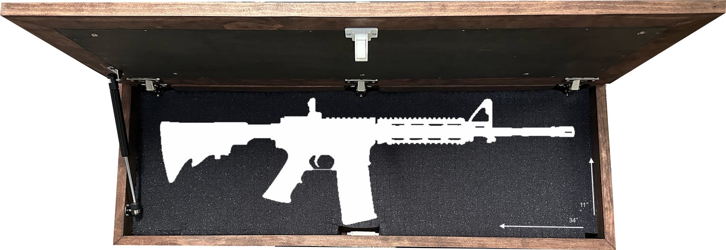 Large Birds in a Tree Gun Concealment Furniture, Concealed Shelf, Hidden Storage for Rifles, Shotguns, & Handguns