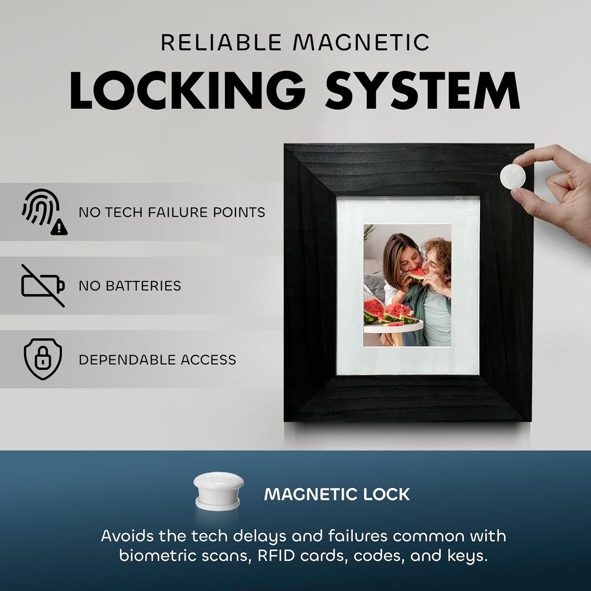 Hidden Gun Safe Picture Frame - Handcrafted Gun Concealment Furniture - Quick Access Picture Frame Safe with Magnetic Lock for Discreet & Secure Gun Storage