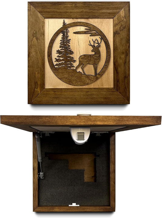 Big Buck Hidden Gun Safe, Deer Wall Art Gun Concealment Furniture