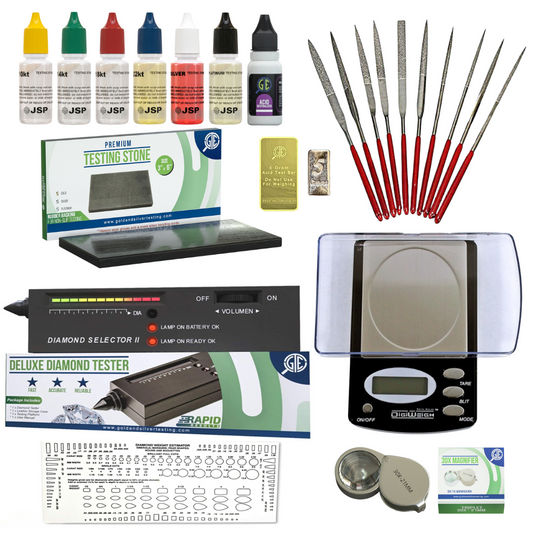 GTE Complete Gold, Silver, & Platinum Jewelry Testing & Appraisal Kit – Professional Grade