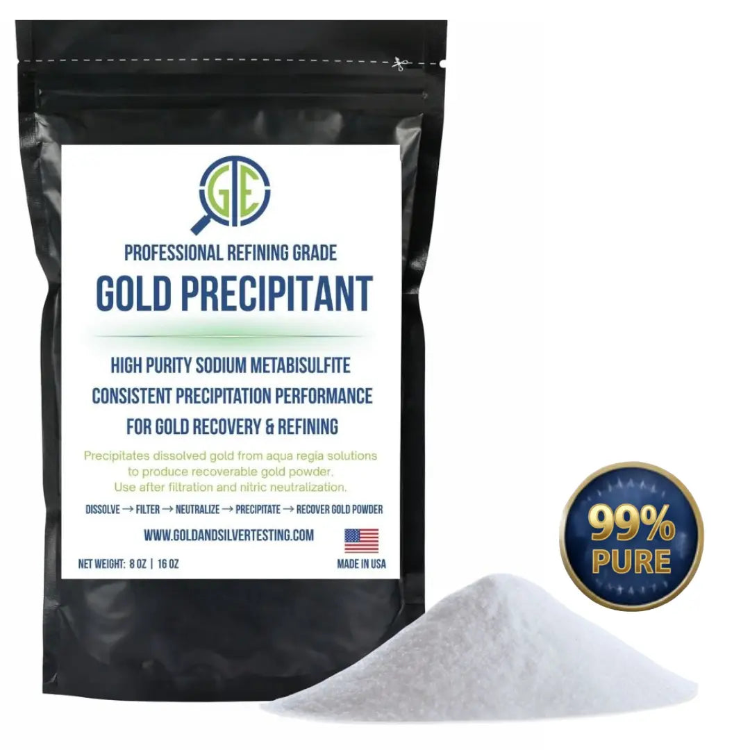 recovering gold powder from aqua regia solution using SMB gold precipitant