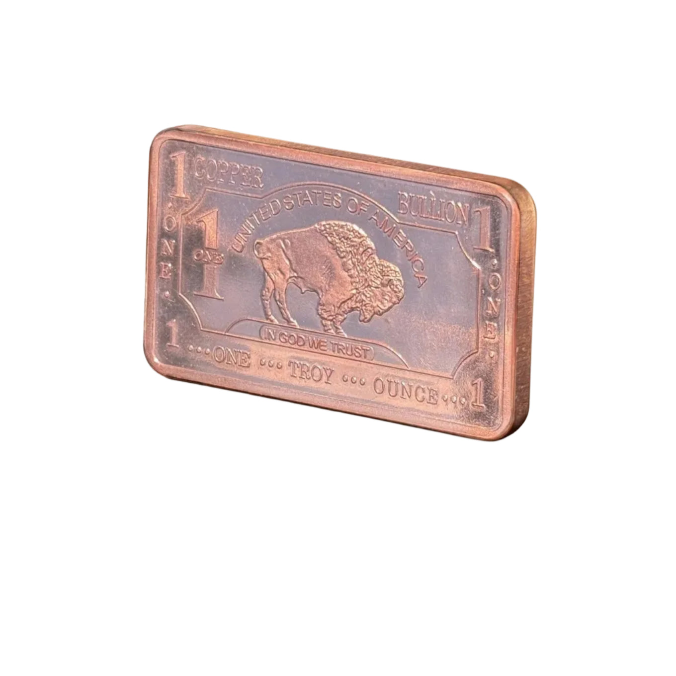 1 oz One Troy Ounce USA American Buffalo .999 Fine Copper Bar Ingot Cu Element - GOLD TESTING EQUIPMENT