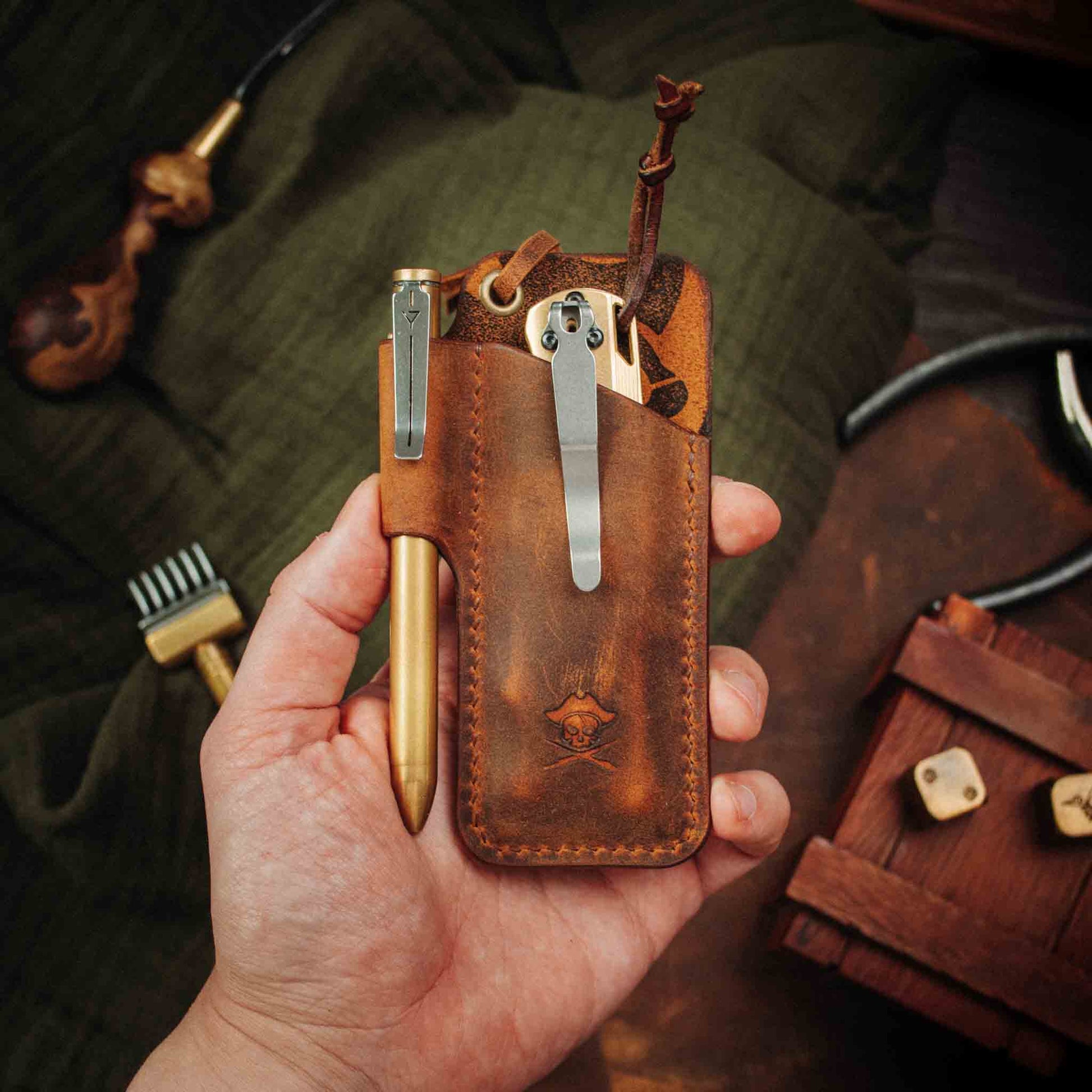 EDC Pocket Organizer - First Mate v3 | Leather Pocket Carrier Pirate Goods