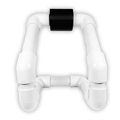 Front view of Spool Holder and Hub showcasing the assembled holder with black strap on a white background
