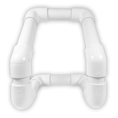 Front view of the Spool Holder and Hub showcasing its assembled rectangular frame with a white background