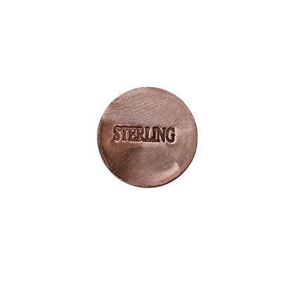 Front view of the Jewelers Metal Stamp, Hardened Steel, Hallmarking showcasing a STERLING hallmark on a white background