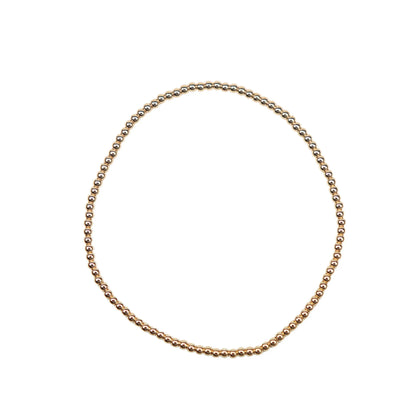 Stretchy Gold-Fill Beaded Bangle Bracelets, 14/20 Gold-Filled, 6.5" Diameter Pepetools