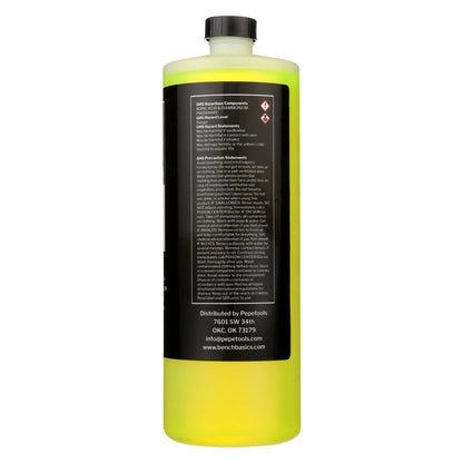 Back view of Yellow Flux hard soldering flux for gold and silver bottle showcasing safety warning label on white background