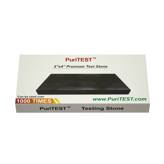 Large PuriTEST Testing Stone 2" x 4" Gold Testing Solutions Kit Silver Platinum Scratch
