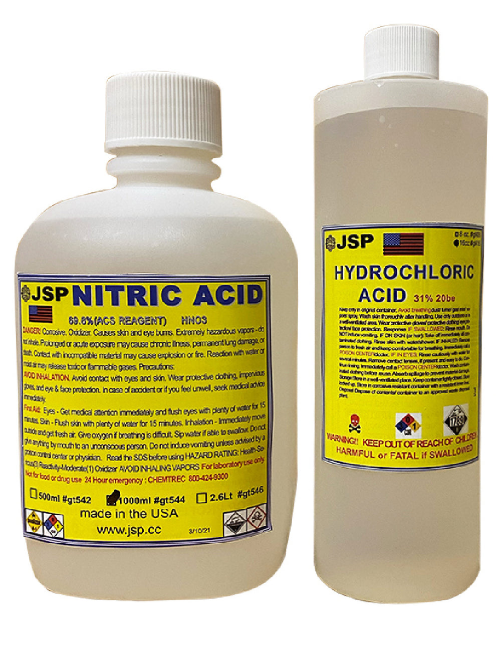 Kit For Making Aqua Regia Gold Refining JSP 32 oz. Nitric Acid 69.8