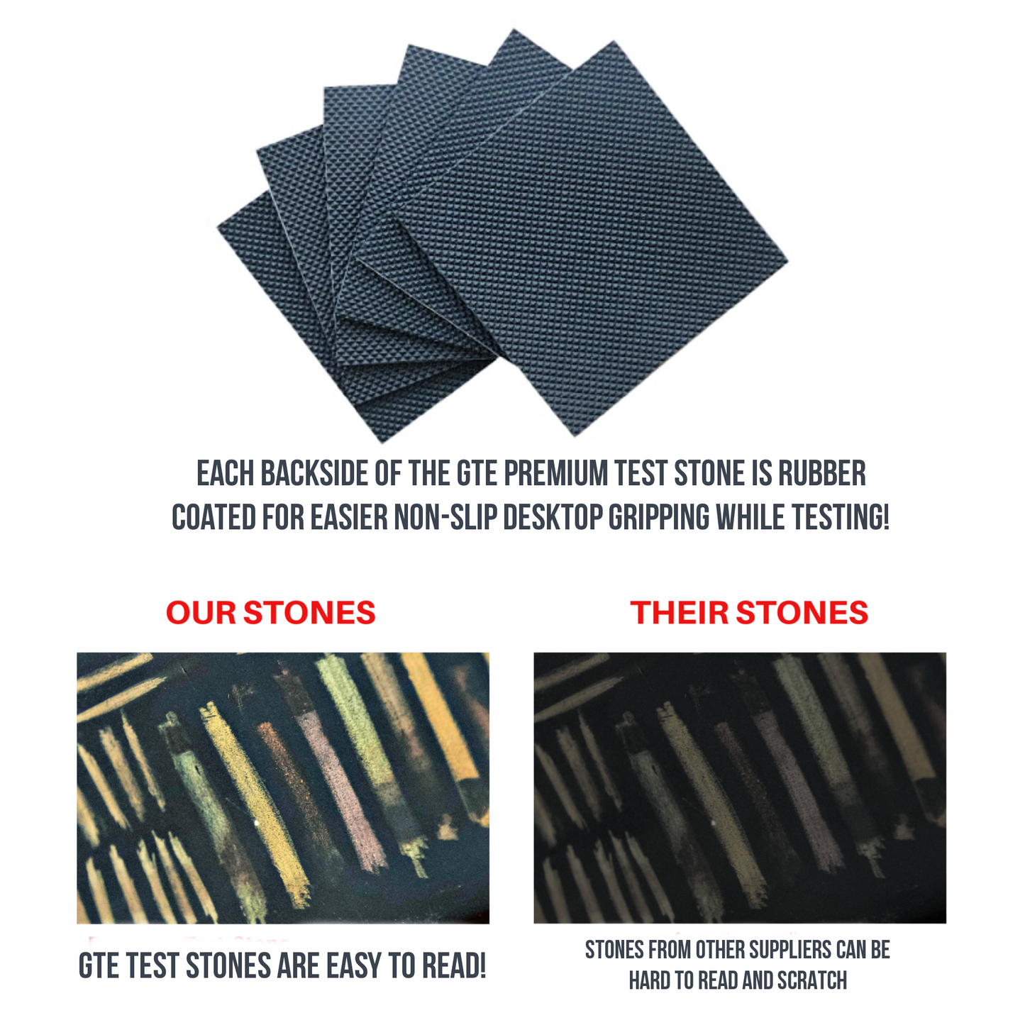 GTE 2''x4'' Medium Black Premium Scratch Touchstone for Acid Gold Silver Platinum Jewelry Testing